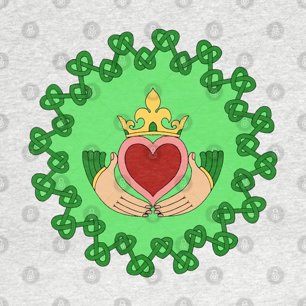 Claddagh and Green Knotwork by AzureLionProductions